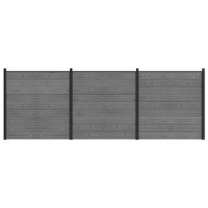 vidaXL Set ograde 526 x 186 cm WPC i aluminij Siva