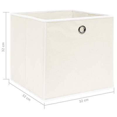 vidaXL Kutije za pohranu 4 kom bijele 32 x 32 x 32 cm od tkanine
