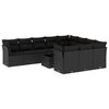 vidaXL 11-dijelni set vrtnih sofa od poliratana s jastucima crni