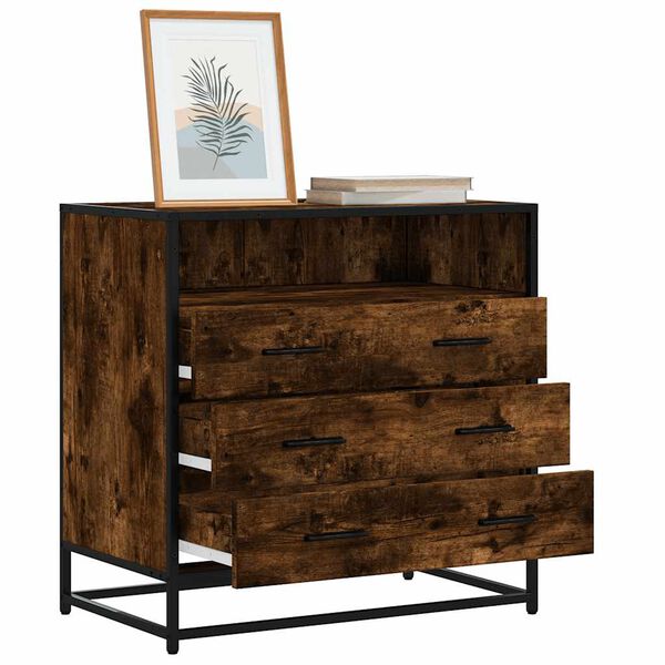 vidaXL Ormar s ladicama dimljeni hrast 70x41x70 cm konstruirano drvo