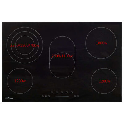 vidaXL Keramička ploča za kuhanje s 5 plamenika 90 cm 8500 W