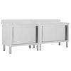 vidaXL Radni stolovi s kliznim vratima 2 kom 240x50x(95-97)cm cm čelik