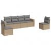 vidaXL 6-dijelni set vrtnih sofa s jastucima bež od poliratana