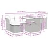 vidaXL 7-dijelni set vrtnih sofa poliratan i bagrem s jastucima sivi