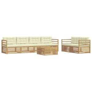 vidaXL Set vanjskih sofa 7 kom. Bijela i krem Poliester