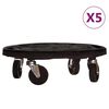 vidaXL Kolica za biljke s kotačima 5 kom promjer 40 cm crna 275 kg