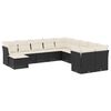 vidaXL 11-dijelni set vrtnih sofa od poliratana s jastucima crni