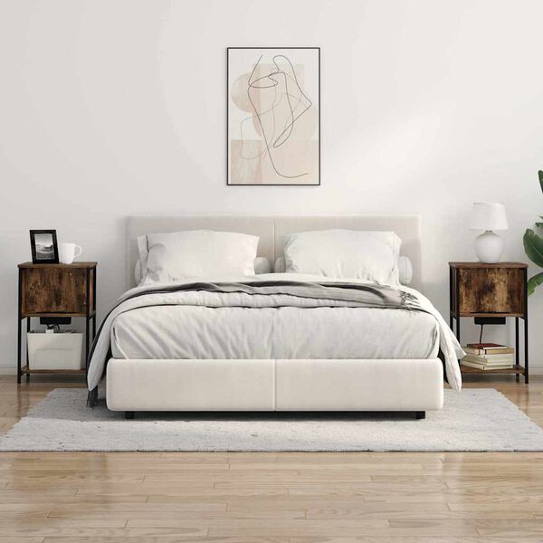 vidaXL Noćni ormar Dimljeni hrast 38 x 31 x 61 cm Konstruirano drvo