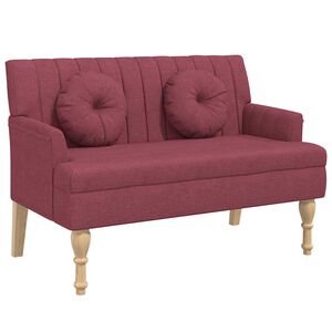 vidaXL Klupa s jastucima boja vina 113 x 64,5 x 75,5 cm od tkanine
