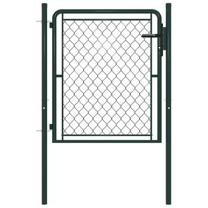 vidaXL Vrtna vrata Čelik 100x75 cm Zelena