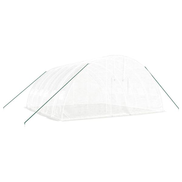 vidaXL Staklenik s čeličnim okvirom bijeli 36 m&sup2; 6 x 6 x 2,85 m