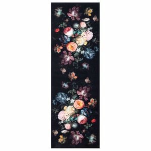 vidaXL Kuhinjski Tepih Crna 180 x 60 cm Bar&scaron;un
