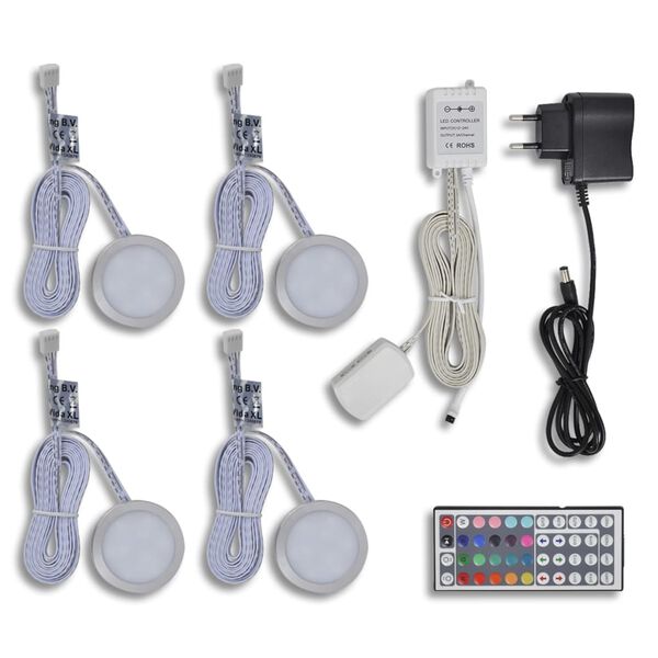 LED osvjetljenje za kuhinju/sobu 4 svjetla+adapter,daljinski upravljač