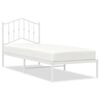 vidaXL Metalni okvir krevet bez madraca s uzglavljem bijeli 75x190 cm