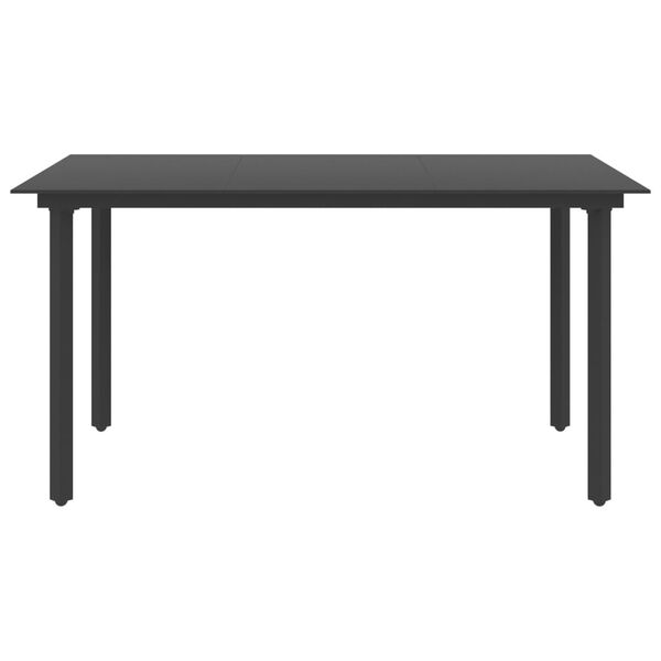 vidaXL 7-dijelni vrtni blagovaonski set od PVC ratana crni