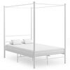 vidaXL Okvir za krevet s nadstre&scaron;nicom bijeli metalni 140 x 200 cm