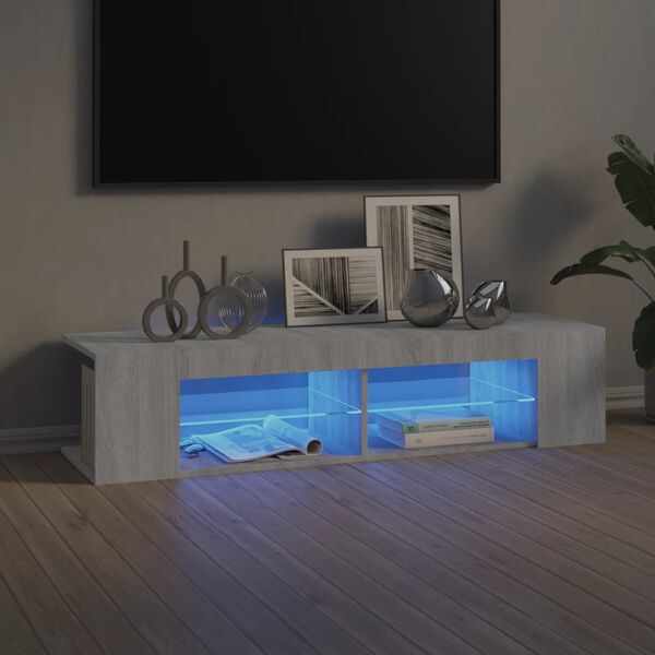 vidaXL TV ormarić s LED svjetlima boja hrasta sonome 135 x 39 x 30 cm