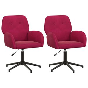 vidaXL Okretne radne stolice 2 kom. 54 x 55 x 90 cm Vinska crvena