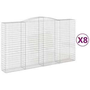 vidaXL Lučne gabionske ko&scaron;are 8 kom 400x50x220/240cm pocinčano željezo