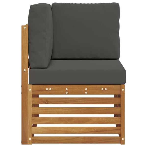 vidaXL Vanjski kutni kauč Čvrsto drvo akacije Prirodna