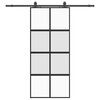 vidaXL Klizna vrata s priborom crna 90 x 205 cm kaljeno staklo