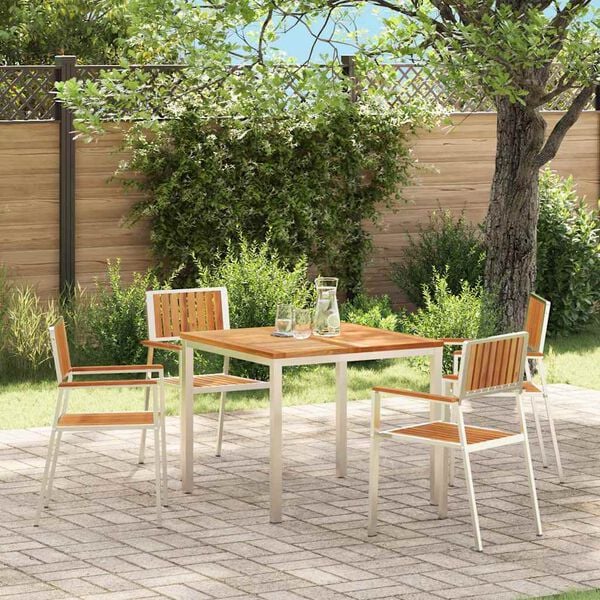 vidaXL Vrtna stolica 4 pcs Smeđa 56 x 54,5 x 87 cm Čvrsto teak drvo
