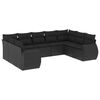 vidaXL 9-dijelni set vrtnih sofa s jastucima crni od poliratana