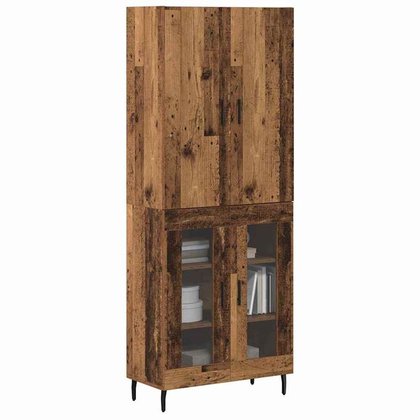 vidaXL Highboard Zidne Staro drvo 69,5 x 34 x 180 cm Konstruirano drvo