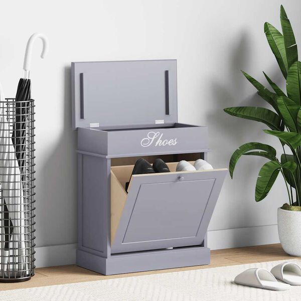 vidaXL Ormarić za cipele sivi 50 x 28 x 58 cm od drva paulovnije