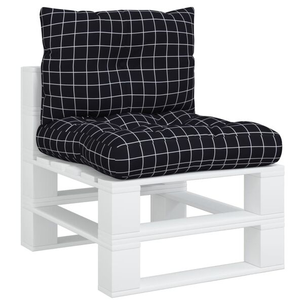 vidaXL Jastuci za palete 2 kom crni karirani od tkanine Oxford