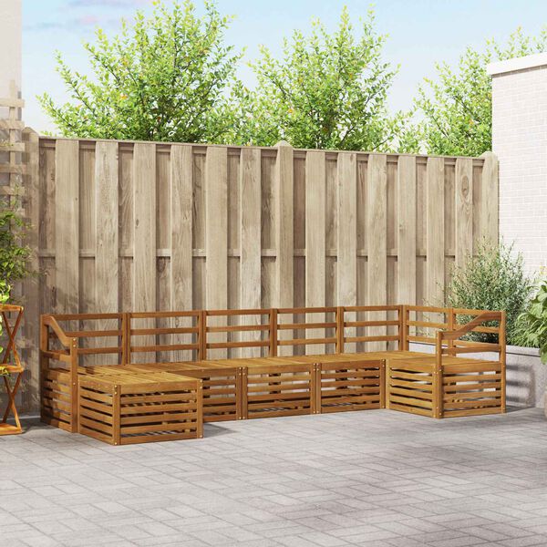 vidaXL Setovi sofa 7 pcs Prirodna Čvrsto drvo akacije