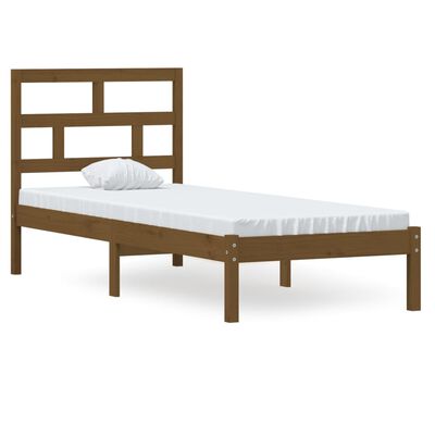 vidaXL Okvir za krevet boja meda 75x190 cm mali od masivnog drva