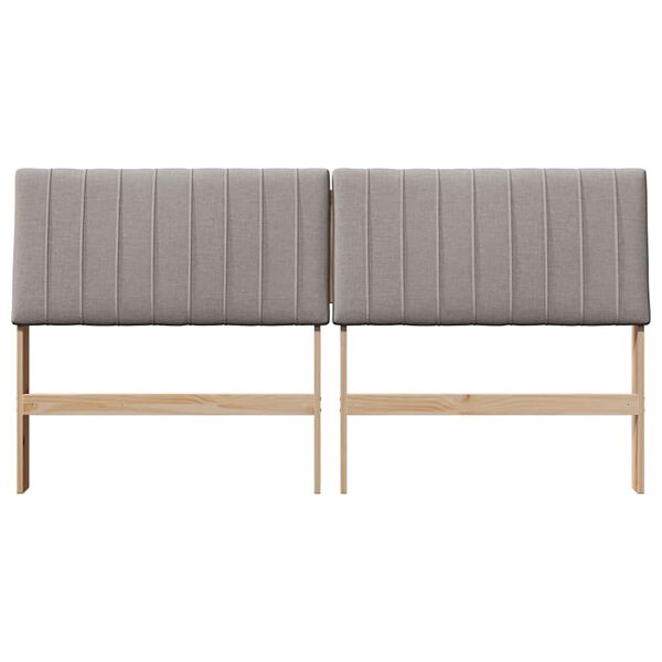 vidaXL Tapecirani uzglavlje Sivo-smeđa 200 cm Čvrsto borovo drvo