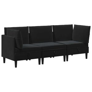 vidaXL Set namje&scaron;taja za dnevni boravak 3 kom. Crna Bar&scaron;un