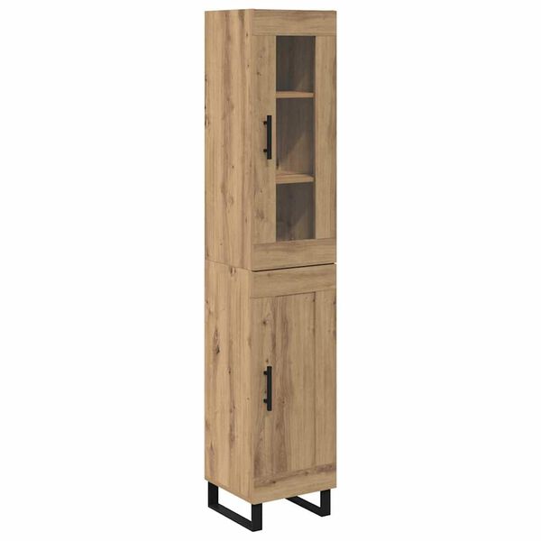 vidaXL Highboard Umjetnički hrast 34,5 x 34 x 180 cm Konstruirano drvo