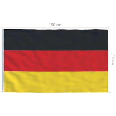 vidaXL Njemačka zastava s aluminijskim stupom 6,2 m