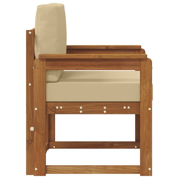 vidaXL Vanjski kauč Čvrsto drvo akacije i poliester Prirodna