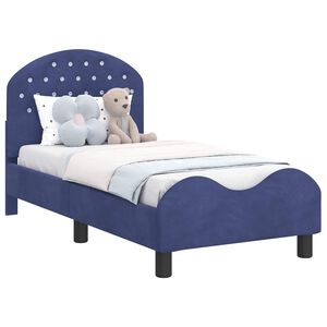 vidaXL Okvir kreveta za malu djecu s naslonom Policijska plava