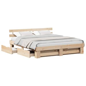 vidaXL Krevetna konstrukcija Smeđa 200 x 200 cm Čvrsto borovo drvo