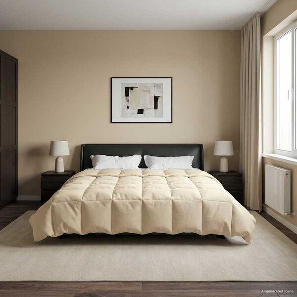 vidaXL Puni pokrivač za cijelu godinu Krema 200 x 200 cm Mikrovlakna