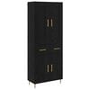 vidaXL Highboard Crni hrast 69,5 x 34 x 180 cm Konstruirano drvo