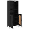 vidaXL Highboard Crni hrast 69,5 x 34 x 180 cm Konstruirano drvo