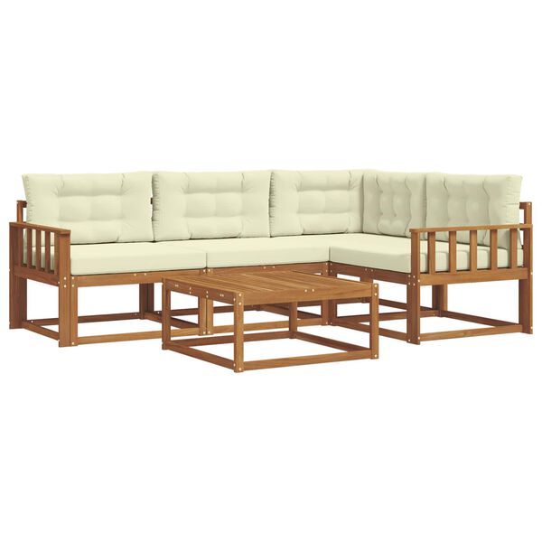 vidaXL Set vanjskih sofa s jastukom 5 pcs Prirodna i krem