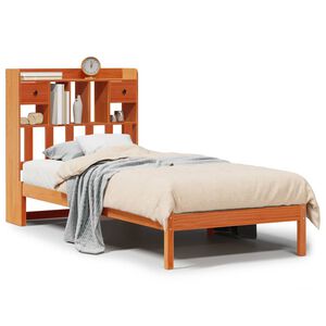 vidaXL Krevet s regalom za knjige bez madraca 75 x 190 cm od borovine