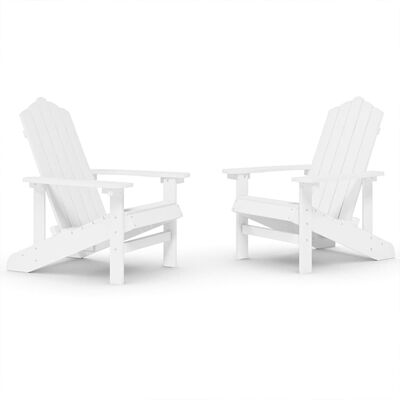 vidaXL Vrtne stolice Adirondack 2 kom HDPE bijele