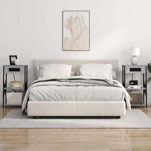 vidaXL Noćni ormar Siva Sonoma 41 x 31 x 76 cm Konstruirano drvo