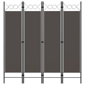 vidaXL Sobna pregrada s 4 panela antracit 160 x 180 cm