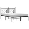 vidaXL Metalni okvir za krevet s uzglavljem crni 140x200 cm