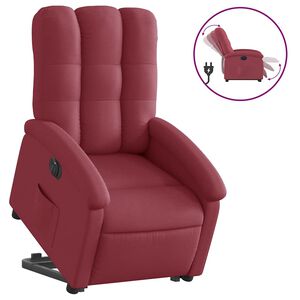 vidaXL Električni naslonjač na podizanje od tkanine boja vina