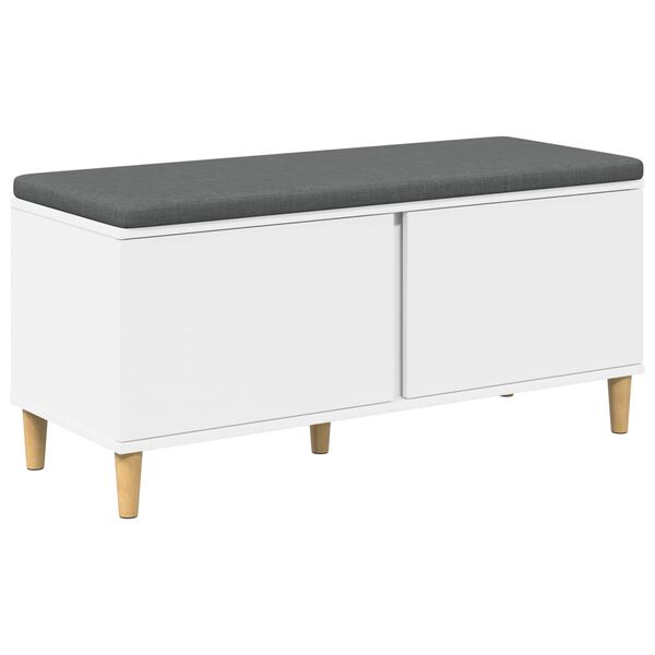 vidaXL Klupa za hodnik s jastukom s pohranom Bijelo 100 x 38 x 46 cm